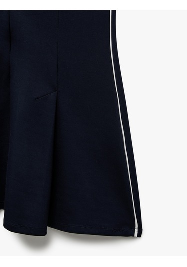 Koton Kısa Kollu Fermuar Kapamalı Gömlek Yaka Elbise Lacivert 6wkg80030ak Lacivert