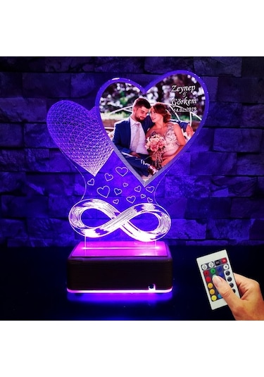 Sevgiliye Özel Hediye Resimli Gece Lambası Yıldönümü Hediyesi