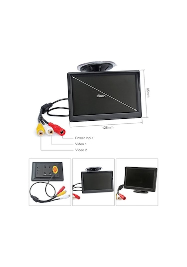 5 İnç Monitör Ve 1 Adet Kelebek Kamera Seti 12 Volt Kayıt Yapmaz