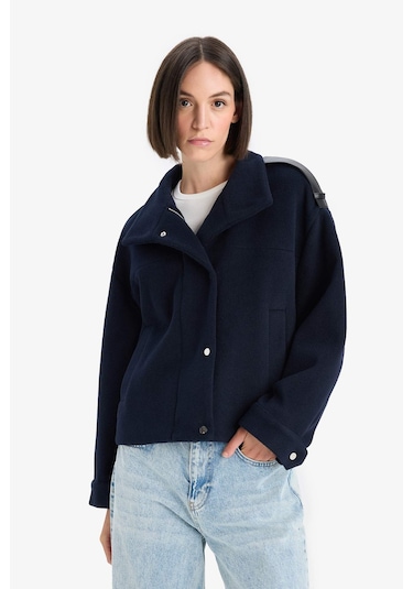 Defacto Regular Fit Kaşe Düğmeli Kısa Kaban E8661ax25aunv250 Lacivert