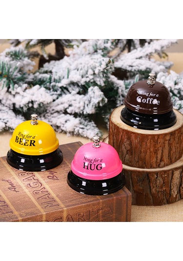 Monyee Tinplate Mutfak Zilcik, Yüksek Sesli Servis Zili, Yuvarlak Tabanlı Restoran/bar/parti Dekorasyonu, Sarı Renk