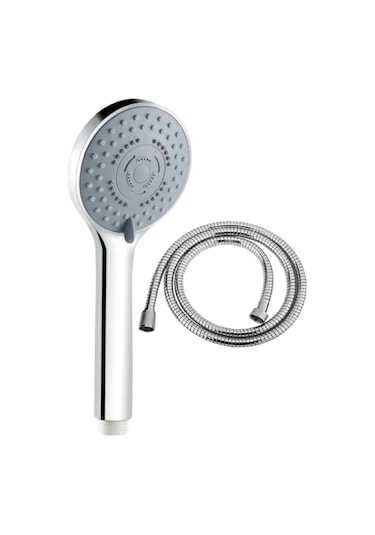Ahlez Solid 5 Fonksiyonlu Duş Başlığı Duş Hortumu Duş Takımı Krom
