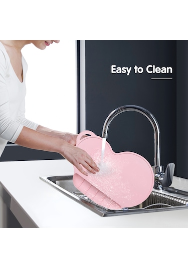 Dianziye Bebekler İçin Gıda Tutan, Yemek Masası Tutucu, Yemek Matı, Anti Kayma Silikon Mat, Pembe Çok Renkli