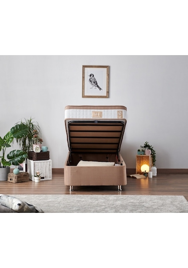 Nironyatak Niron Latte 120X200 Cm Tek Kişilik Yatak Baza Başlık Seti - Sert