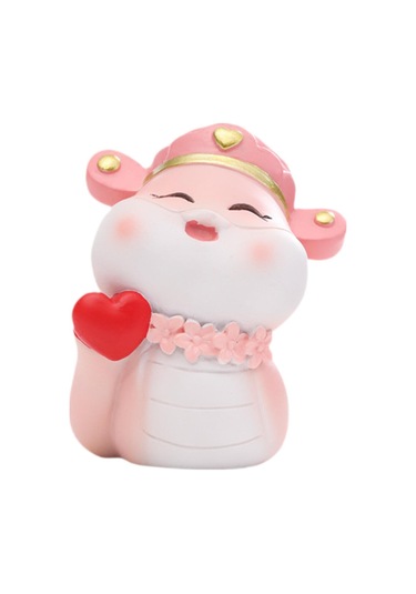 Suntek Çin Yeni Yılı Yılan Heykelciği Dekoratif Pembe