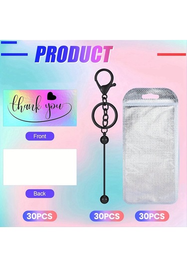 Gatherco Boncuklu Anahtarlık Çubukları Boncuklu Kendin Yap Boş Anahtarlıklar Boncuklu Anahtarlık El Sanatları İçin Metal Boncuklu Anahtarlık