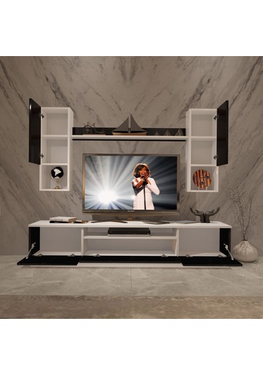 Decoraktiv Trendstyle 5das Mdf Tv Ünitesi Tv Sehpası Beyaz - Siyah