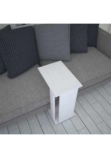 Pasific Home Çok Amaçlı Tekerlekli C Koltuk Sehpası - Açık Koton