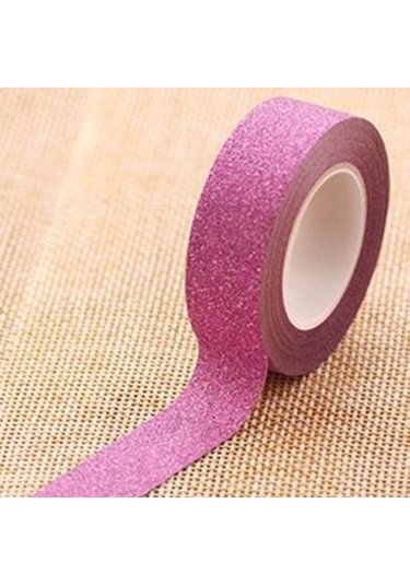 Flash Washi Sticky Paper Tape Label Dıy Decorative Tape, Length: 10m Gül Kırmızısı Diğer