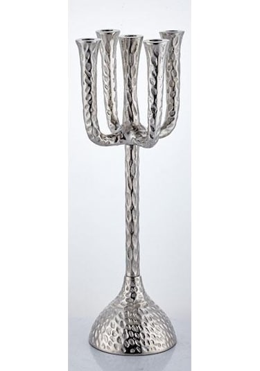 Lamedore Cactüs Large Candle Stand 5 Lights Nickel17x17x58 Cm Gümüş
