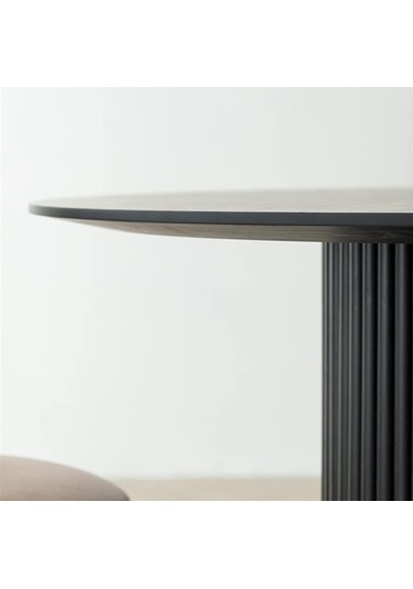 Breeze Yuvarlak Ahşap Bohem Masa 90x90 Siyah