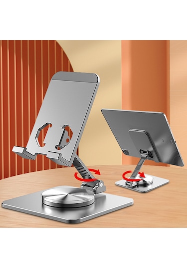 Metal Katlanabilir Telefon Tutucu Tablet Standı 360 Derece Dönen