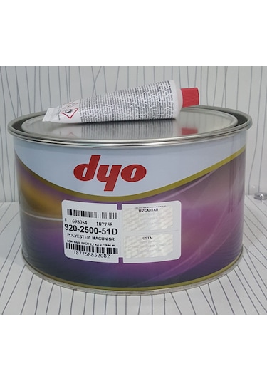 Dyo 2500 Polyester Macun Sarı 2.7 Kg 3/1 Celik Macun