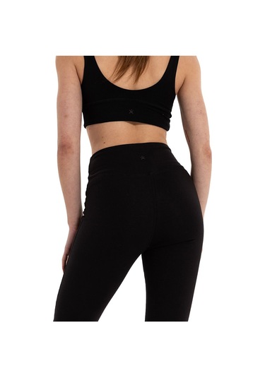 Inguz Roll Up Flare Toparlayıcı Yoga Pantolon Siyah