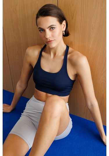 Yüksek Bel Toparlayıcı Çift Cepli Biker Şort Kısa Spor Tayt Kısa-tayt Gri