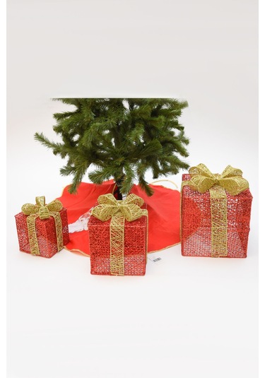 Waldern Yılbaşı Çam Ağacı Hediye Paketi Orta Boy Kırmızı-altın