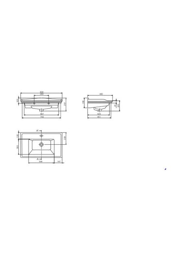 Turkuaz Seramik Kapadokya Etajerli Lavabo 80 x 48 CM