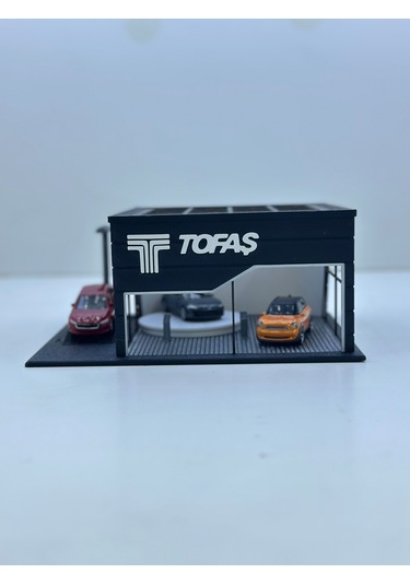 1/64 Ölçekli Tofaş Diorama Tasarımlı Araç Sergileme Garajı 3d Baskı