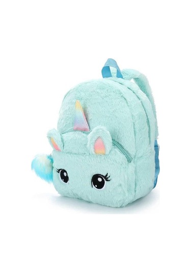 Unicorns Karikatür Okul Kitap Çantası Kız Kadın Kürk Sırt Çantası Anaokulu Sevimli Çanta Seyahat Çocuk Schoolbag Çocuklar Hediye Kitap Çantası Yeşil 08bwun Mavi