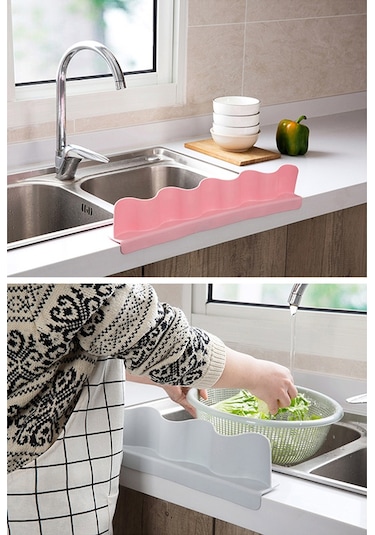 Su Sıçrama Koruması Bölme Tahtası Enayi Lavabo Lavabo Tahtası Mutfak Aletleri - Gri