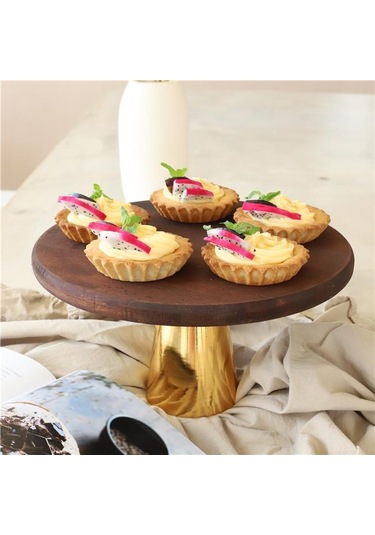 Akayev Ahşap 28 Cm Altın Konik Ayaklı Sunumluk