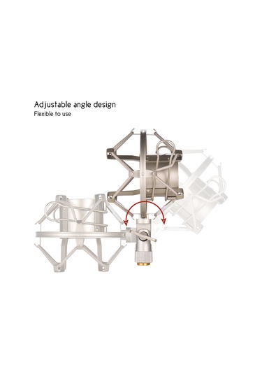 Padalink Altın Metal Mikrofon Sarsıntı Direnci 43-46mm - Zemin Ve Stand Gürültüsünü Engeller, 3/8" & 5/8" Uyumlu Ayar Adaptörü İle Stüdyo/kayıt İçin