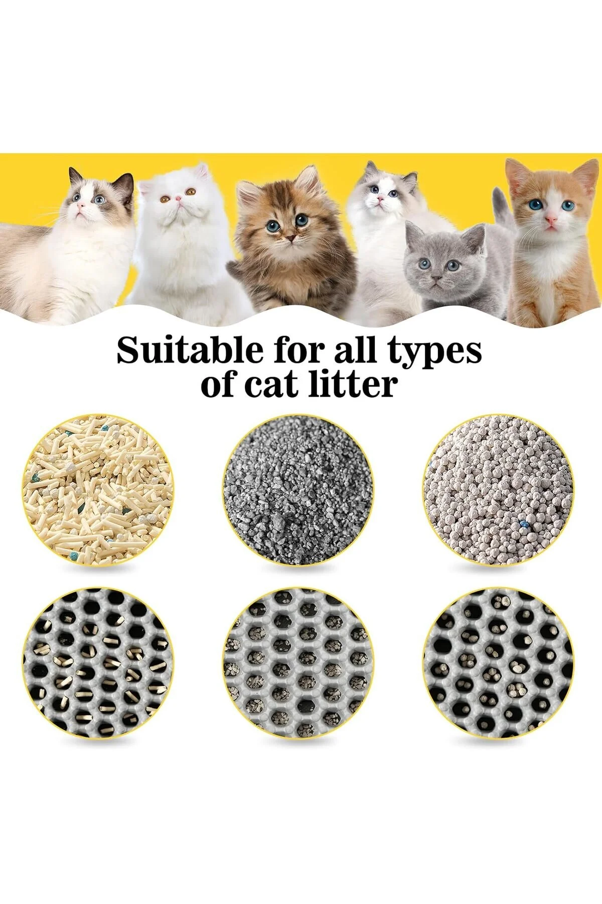 Elekli Kedi Tuvalet Önü Paspası , Kedi Kumu Paspası 65x45 Cm