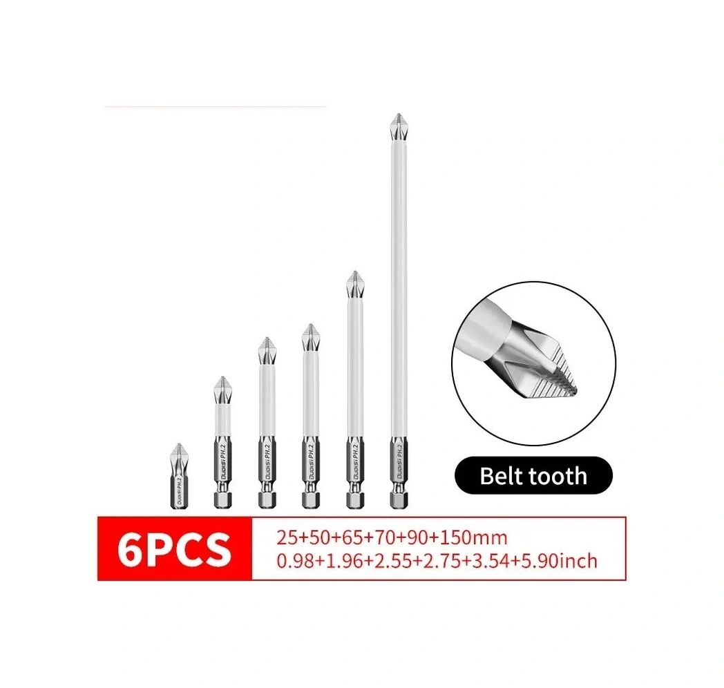 6'lı Kaymaz Manyetik Çapraz Kafa Ev Elektrikli Sürücü Vida Seti