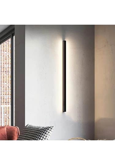 Fastbuy Modern Led Duvar Apliksi 80 Cm 31.59 İnç, Anahtar Kontrollü, Sıcak Beyaz Işık, Ahşap, Oturma/yatak/yemek Odası Ahşap