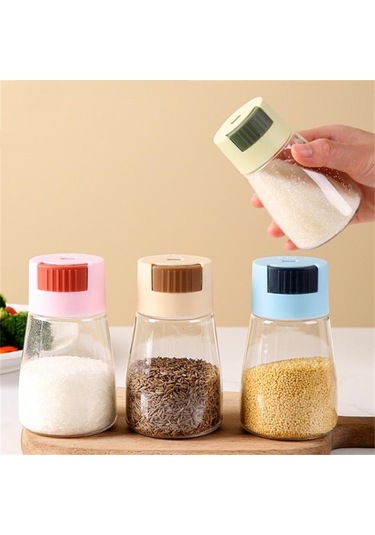 Mutfak Tuz Ve Karabiber Öğütücüler Hassas Kantitatif İtmeli Tip Baharatlık İtmeli Tip Tuzluk Baharatlık Sızdırmaz Mavi