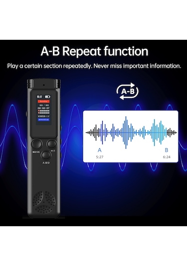 Teltree K96 Dijital Ses Kaydedici: 8gb Dahili Hafıza, Renkli Tft Ekran, Yüksek Kaliteli Kayıt, Şarj Edilebilir Pil