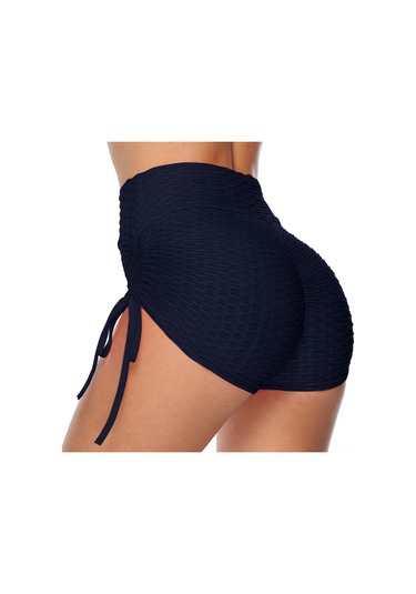 Wezone Yüksek Bel Yoga Şortu: Nefes Alabilen, Vücudu Şekillendiren Spor Kıyafeti Koyu Mavi