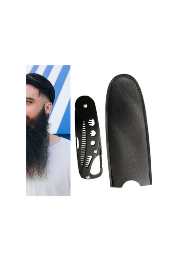 Homyl Katlanır Sakal Tarağı Paslanmaz Çelik Taşınabilir Cep Saç Tarağı