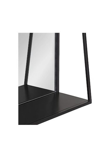 Metal Dekoratif Banyo Ve Lavabo Aynası Siyah