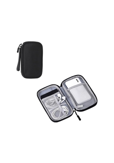 Reedark Dijital Aksesuar Koruma Çantası - Tek Kat Siyah, Usb, Powerbank, Kulaklık, Veri Kablosu İçin Toz Koruma Ve Organize Depolama