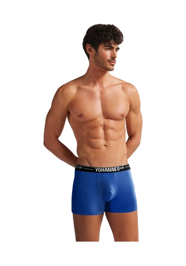 Yohannes Club, Erkek Özel Bölmeli Pamuklu Boxer, Renk Seçenekli, Tekli Paket Saks Mavisi