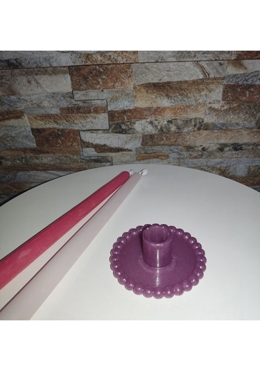 Mor İnci Model Şamdan Mumluk Ev Dekorasyonu
