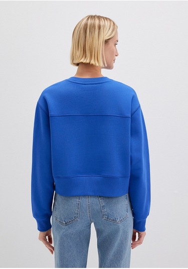 Mavi Kadın Bisiklet Yaka Sweatshırt Parlak Mavi 1s10389-70576 Mavi