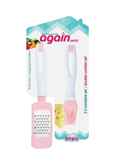 Again Saplı Mini Rende & Silikon Yumurta Fırçası Seti