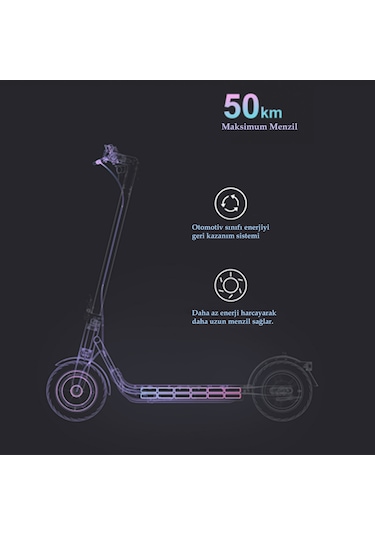 Navee V50i Pro Elektrikli Scooter 50 Km Menzil 25 Km Hız 700w Güç Siyah
