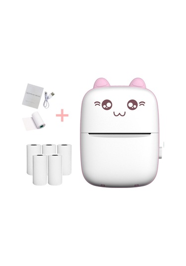 Cbtx Etiket Taşınabilir Termal Fotoğraf Yazıcısı Öğrenci Mini Yazıcı Pembe