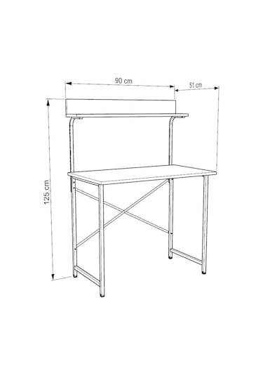 Parla Üstten Raflı Dekoratif Çalışma Masası 50x90 Cm Atlantik Çam