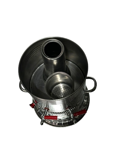 Odunlu Çift Musluklu Çelik Semaver 5 Lt -127