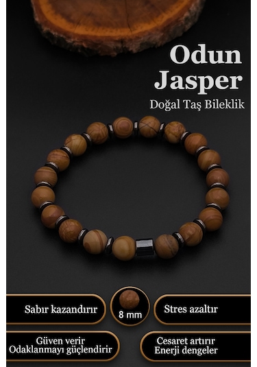 Kaplangözü Bileklik Kadın Erkek Doğal Taş Kaplangözü Bileklik 8 Mm Bt033 Kahverengi - Siyah