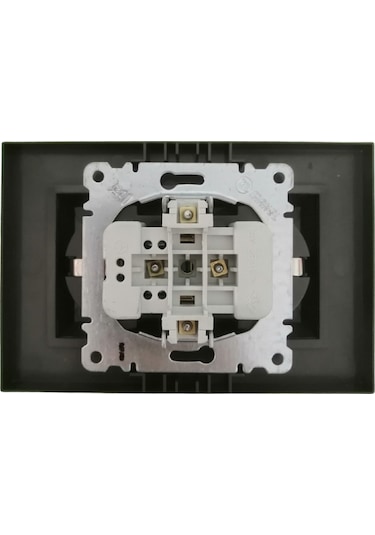 Makel Karea Sıva Altı 2li Torpaklı Priz + Çerçeve Siyah