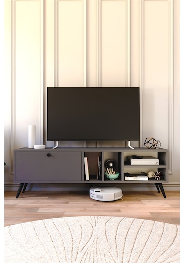 Buka Tv Sehpası, Tv Standı, Televizyon Ünitesi Antrasit