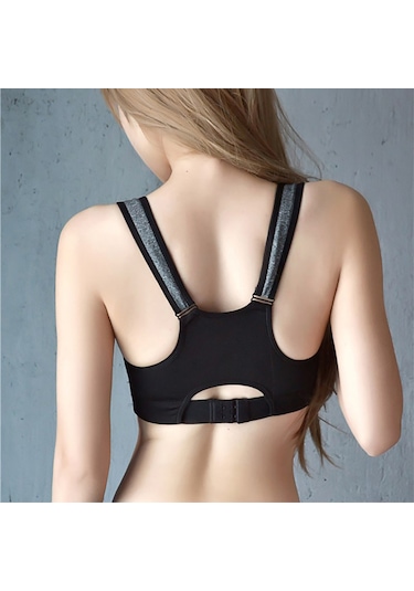 Moveevo Kadınlar İçin Spor Bra - Önden Reçmeli, Çelik Çember Yok, Fitness/koşu/yoğun Aktivite İçin, Xl-5xl Büyük Bedenler, Siyah, Hafif Ve Dayanıklı Diğer