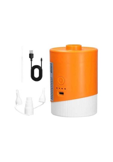 Pazly Turuncu 2-in-1 Kablosuz Şarjlı Şişirici Akülü Pompa Usb Dış Mekan Kullanımı Turuncu