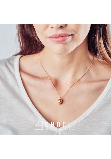 Chocli 18 Ayar Altın Kaplama Skull Kolye