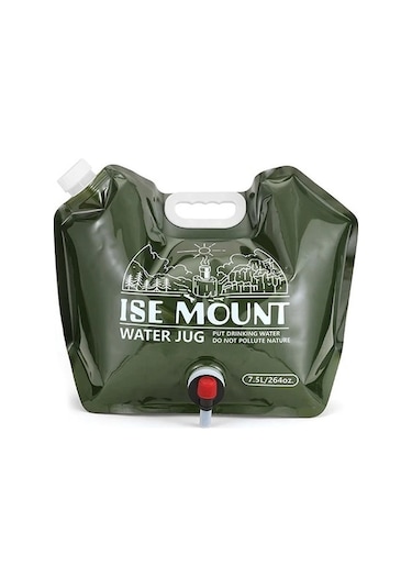 Jialan Katlanır Kamp Su Torbası 7.5l Taşınabilir Açık Su Torbası Yeşil Yeşil